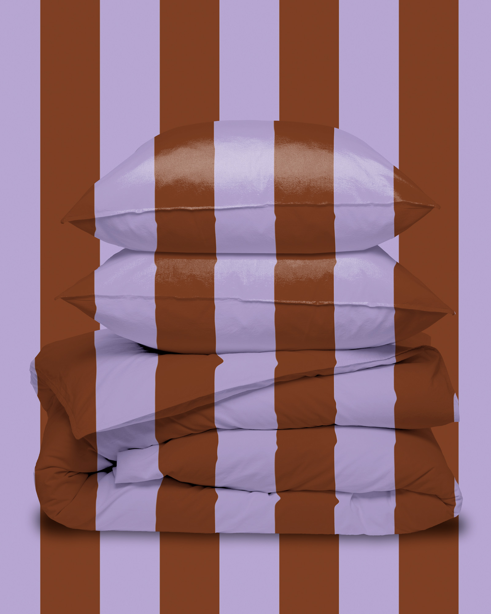 Dekbedset EMILIO Lavender/Tan