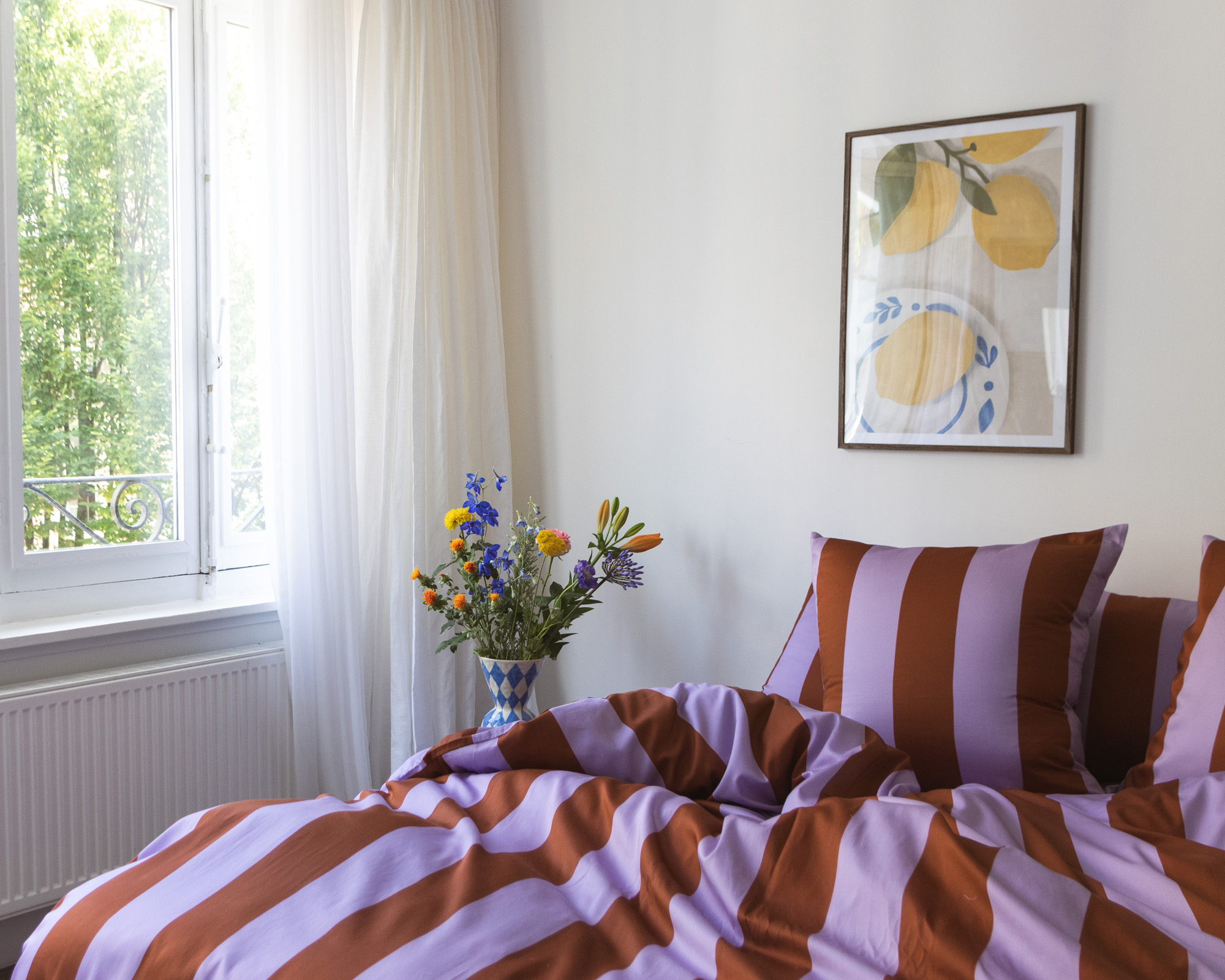 Dekbedset EMILIO Lavender/Tan