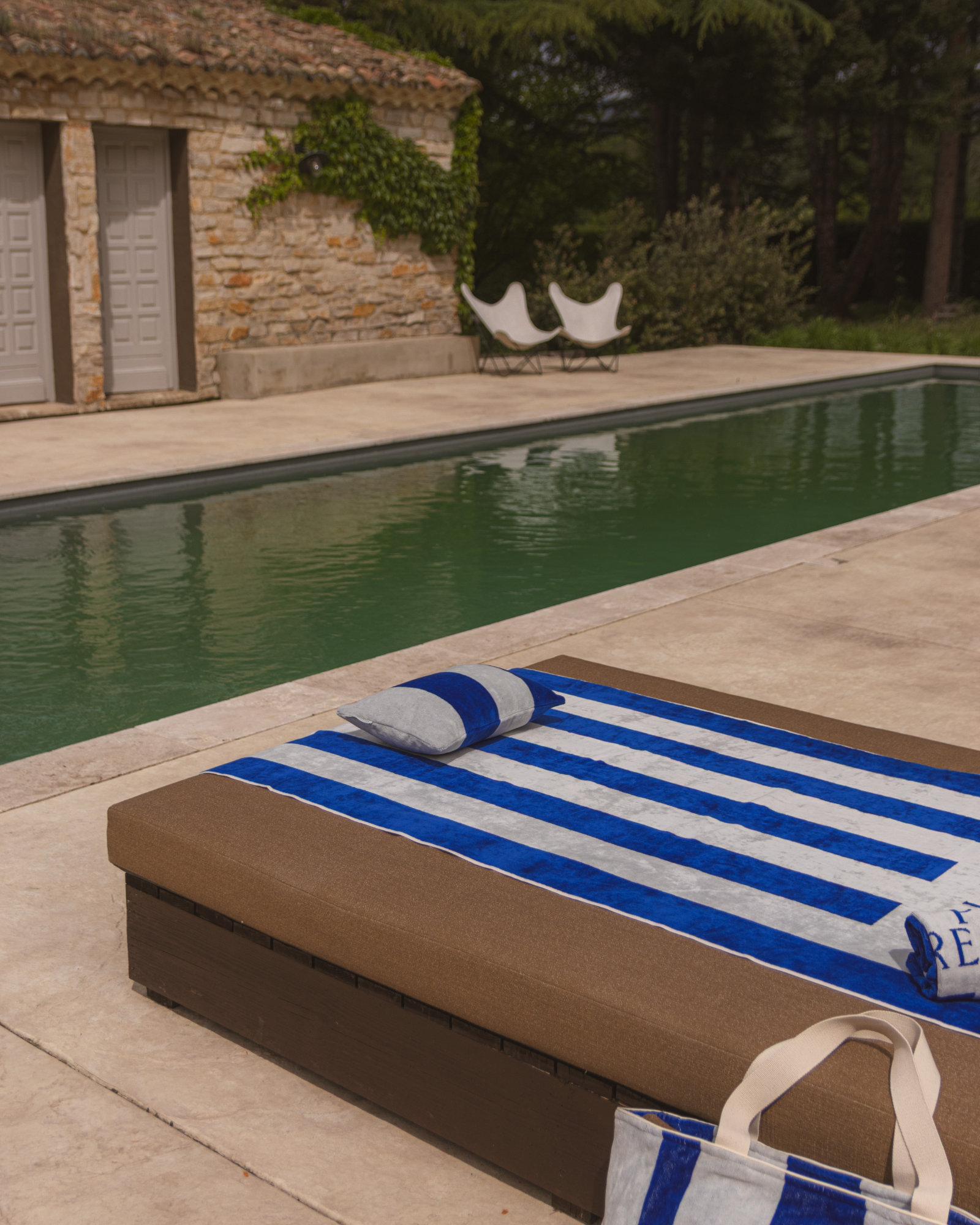 Beach towel PLACE RESERVEE Mykonos Blue